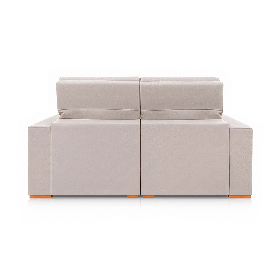 Sofá 4 Lugares Retrátil e Reclinável Roma Veludo Areia 250 cm