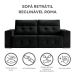 Sofá 4 Lugares Retrátil e Reclinável Roma Veludo Preto 250 cm