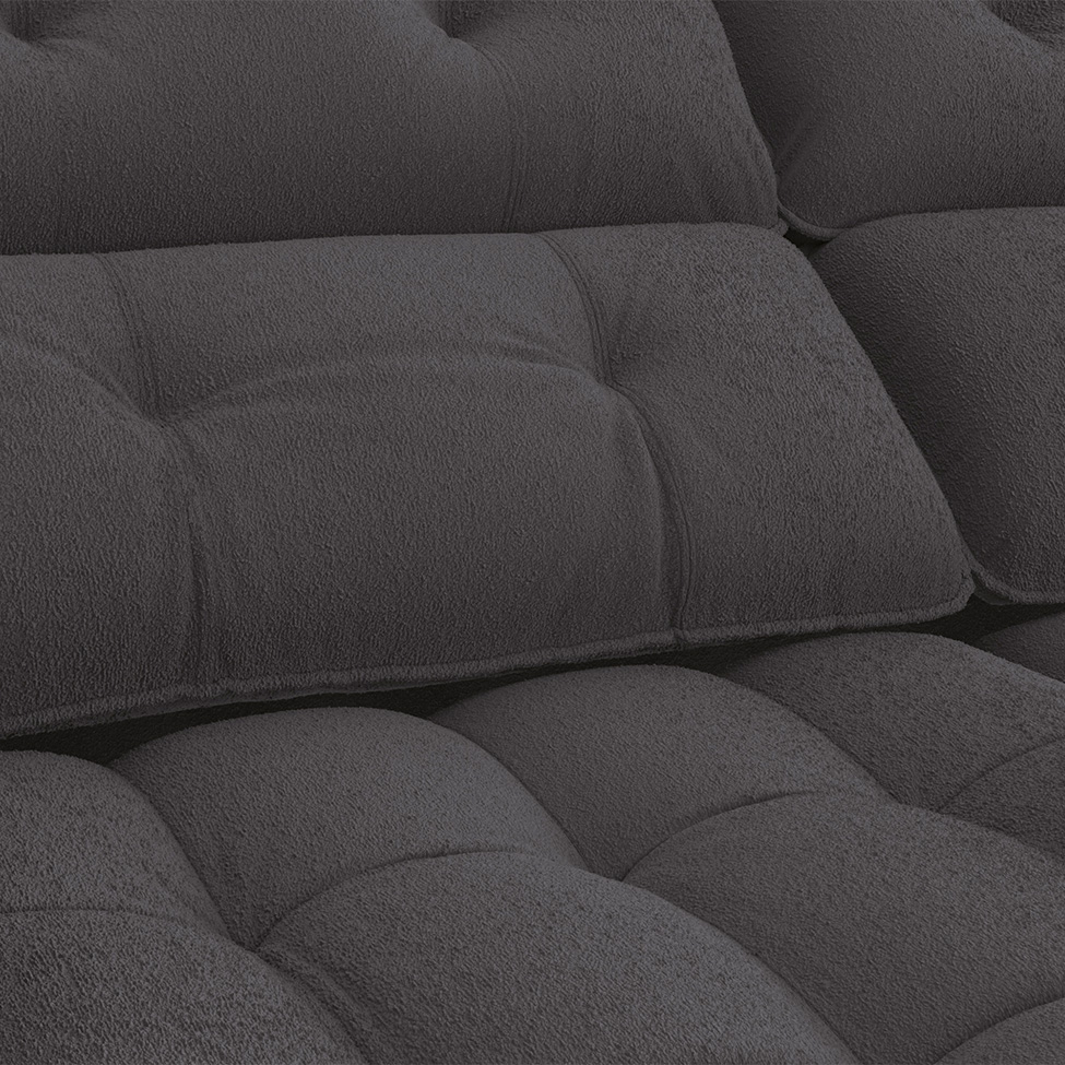 Sofá 4 Lugares Retrátil e Reclinável Sierra Bouclé Chumbo