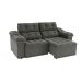 Sofá 4 Lugares Retrátil e Reclinável Sierra Veludo Deluxe Chumbo 265 cm