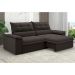 Sofá 4 Lugares Retrátil e Reclinável Venetto Veludo Slim Marrom 250 cm