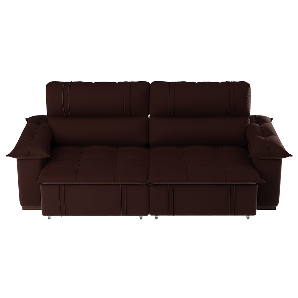 Sofá 4 Lugares Retrátil e Reclinável Zurique Suede Café