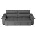 Sofá 4 Lugares Retrátil e Reclinável Zurique Suede Cinza