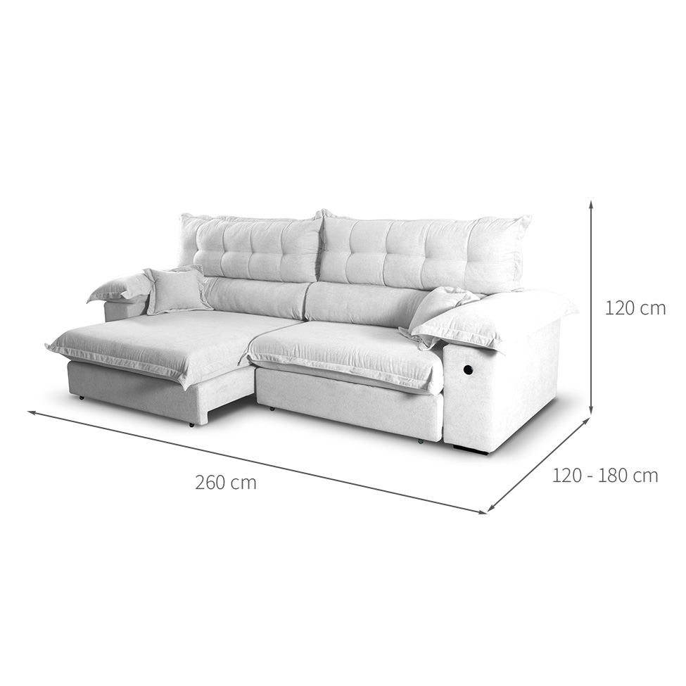 Sofá 4 Lugares Retrátil e Reclinável com USB Absoluto Linho Off White