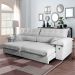 Sofá 4 Lugares Retrátil e Reclinável com USB Absoluto Linho Off White