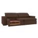 Sofá 4 Lugares Retrátil e Reclinável com USB Jazz Molas Suede Chocolate 250 cm