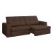 Sofá 4 Lugares Retrátil e Reclinável com USB Versalhes Molas Suede Chocolate 270 cm