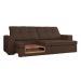 Sofá 4 Lugares Retrátil e Reclinável com USB Versalhes Molas Suede Chocolate 270 cm
