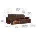 Sofá 4 Lugares Retrátil e Reclinável com USB Versalhes Molas Suede Chocolate 270 cm