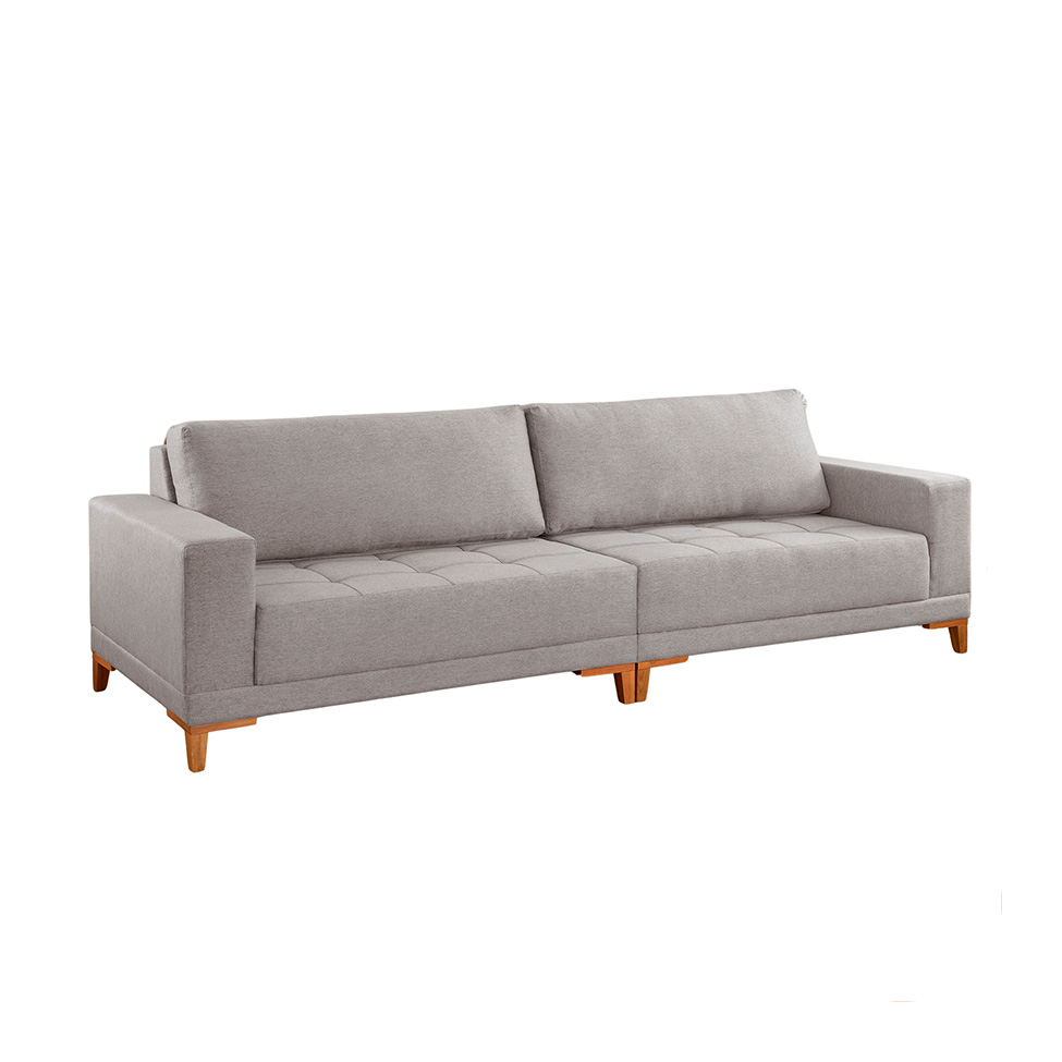 Sofá 4 Lugares Volga Plus Linho Cinza Claro 280 cm