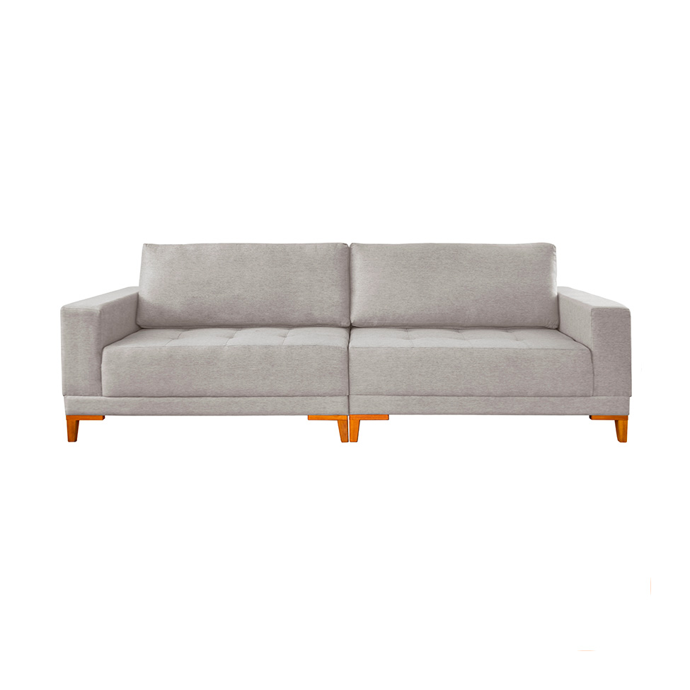 Sofá 4 Lugares Volga Plus Linho Cinza Claro 280 cm
