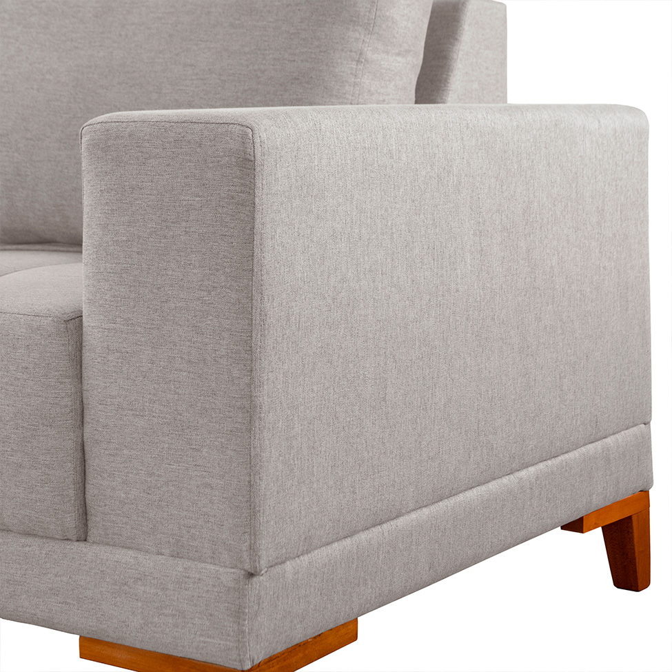 Sofá 4 Lugares Volga Plus Linho Cinza Claro 280 cm