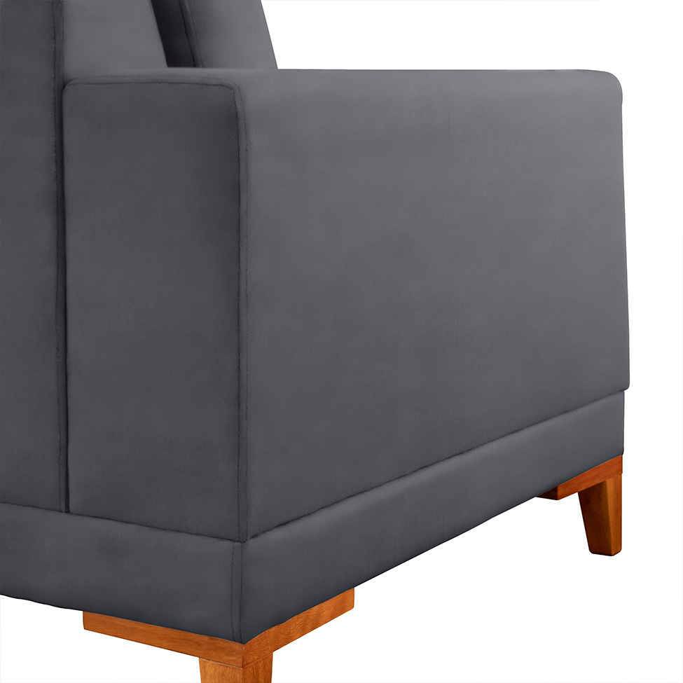 Sofá 4 Lugares Volga Plus Veludo Grafite 280 cm