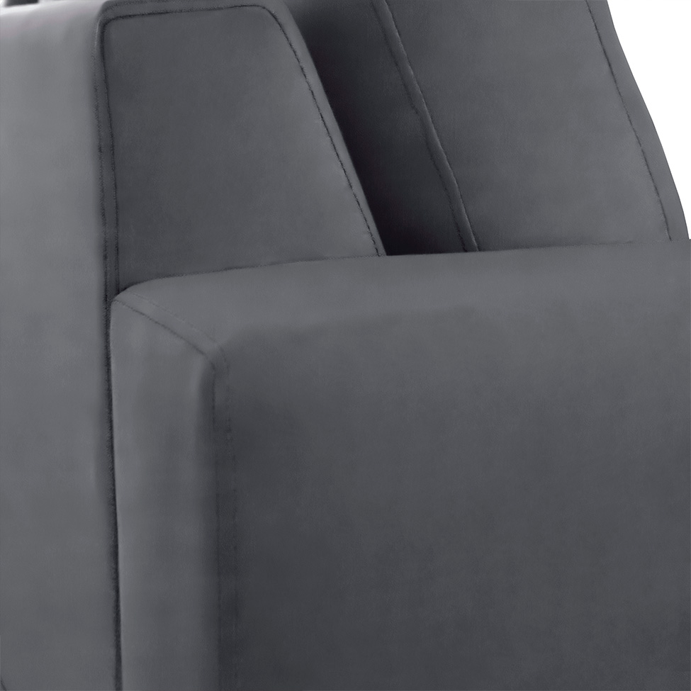 Sofá 4 Lugares Volga Plus Veludo Grafite 280 cm
