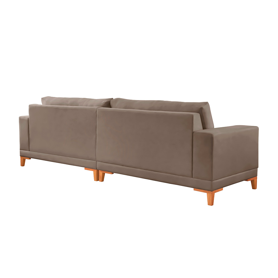 Sofá 4 Lugares Volga Plus Veludo Marrom 280 cm
