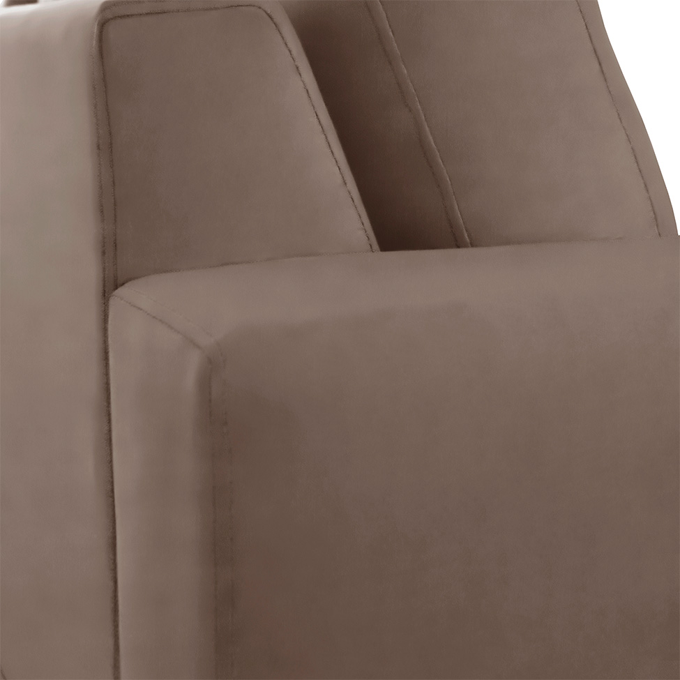 Sofá 4 Lugares Volga Plus Veludo Marrom 280 cm