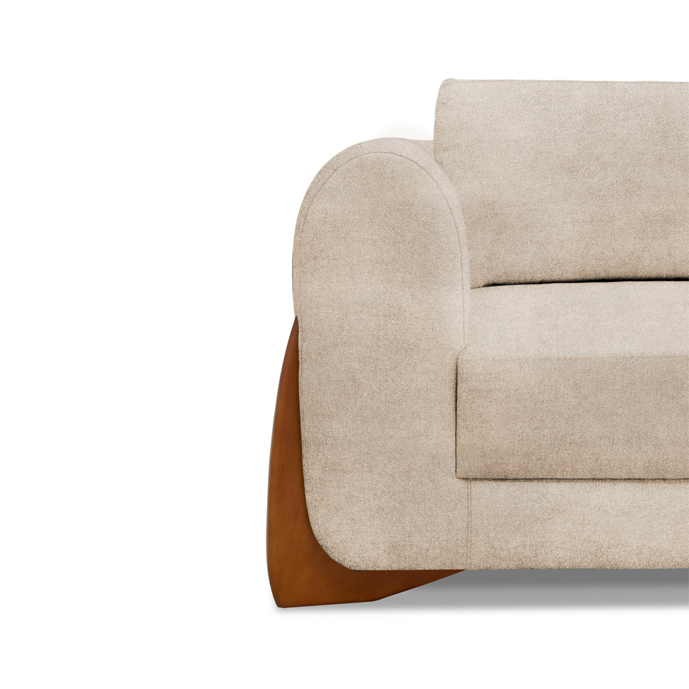 Sofá 4 Lugares Yves Bouclé Bege 250 cm