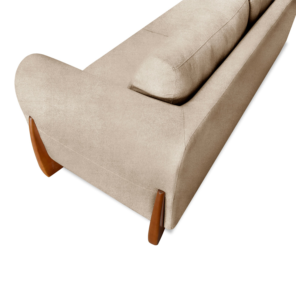 Sofá 4 Lugares Yves Bouclé Bege 250 cm