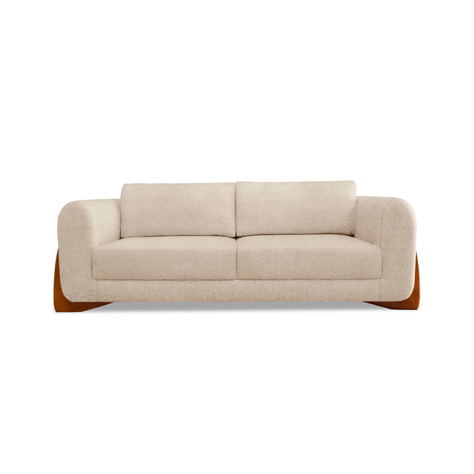 Sofá 4 Lugares Yves Bouclé Bege 250 cm