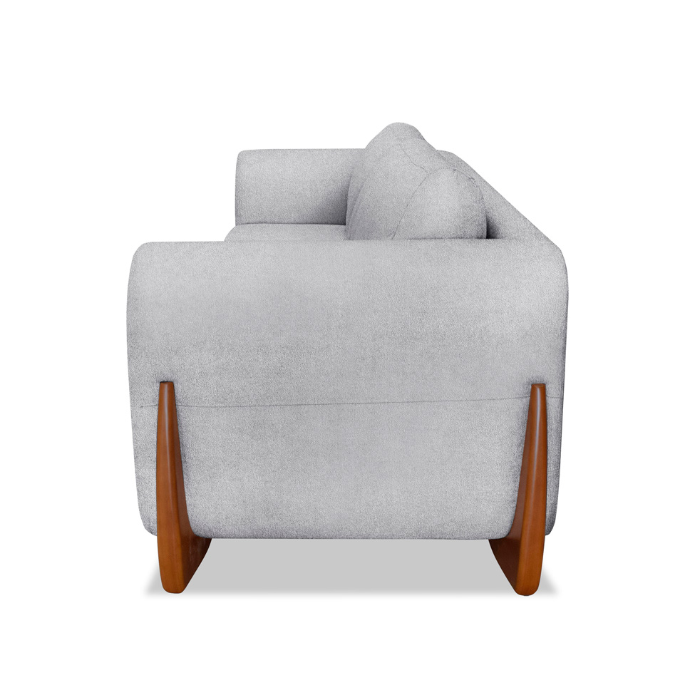 Sofá 4 Lugares Yves Bouclé Cinza 250 cm