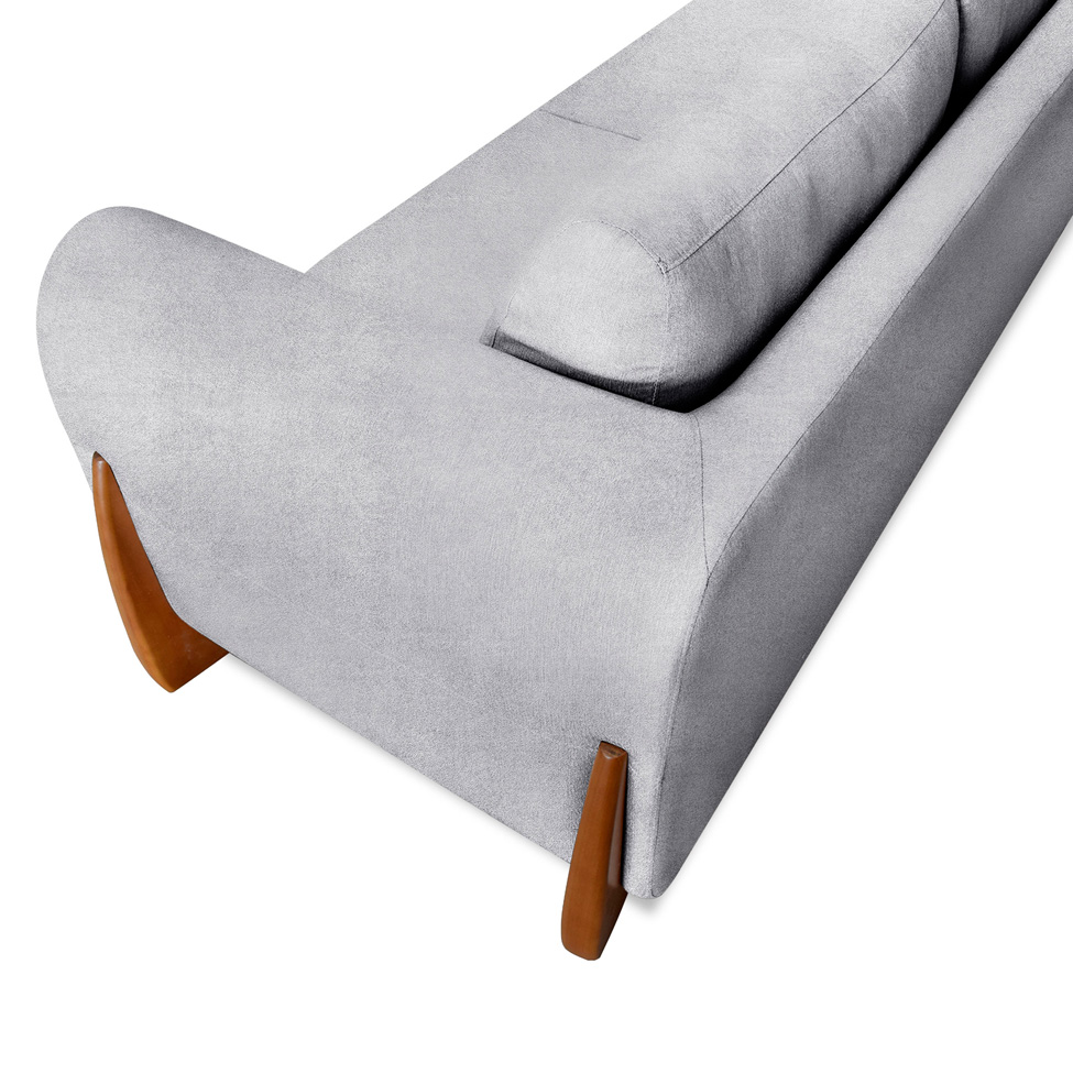 Sofá 4 Lugares Yves Bouclé Cinza 250 cm