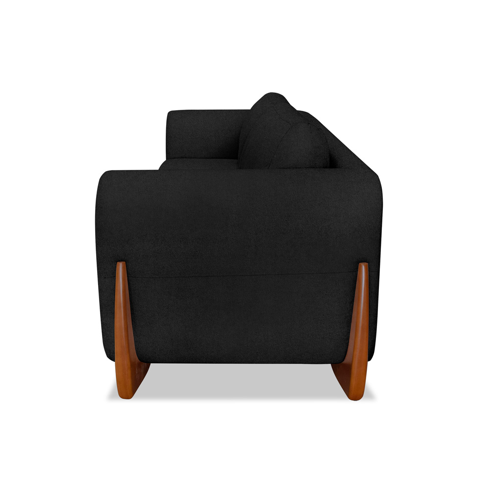 Sofá 4 Lugares Yves Bouclé Preto 250 cm