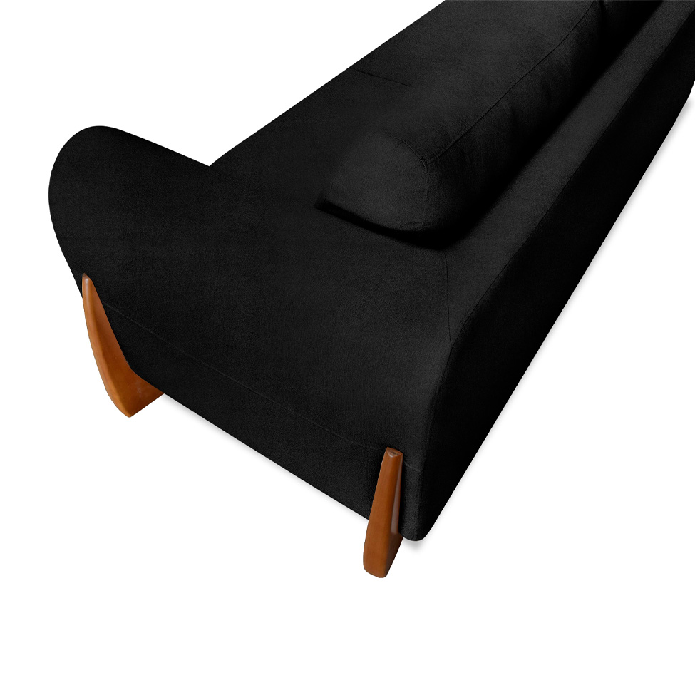 Sofá 4 Lugares Yves Bouclé Preto 250 cm