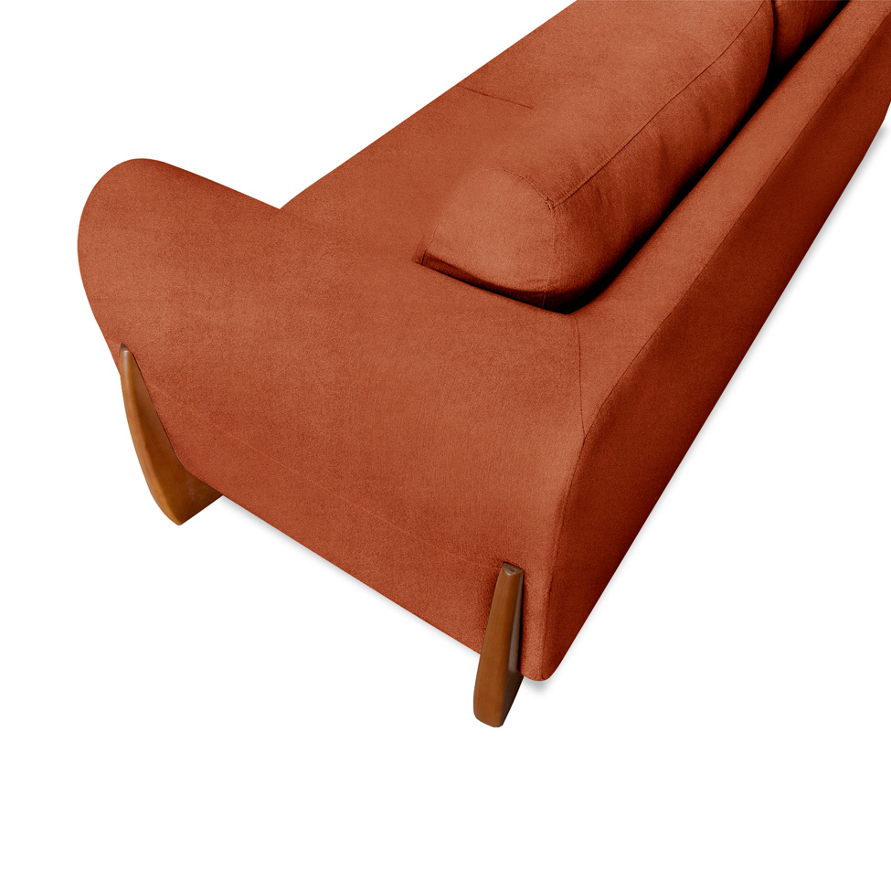 Sofá 4 Lugares Yves Bouclé Terracota 250 cm