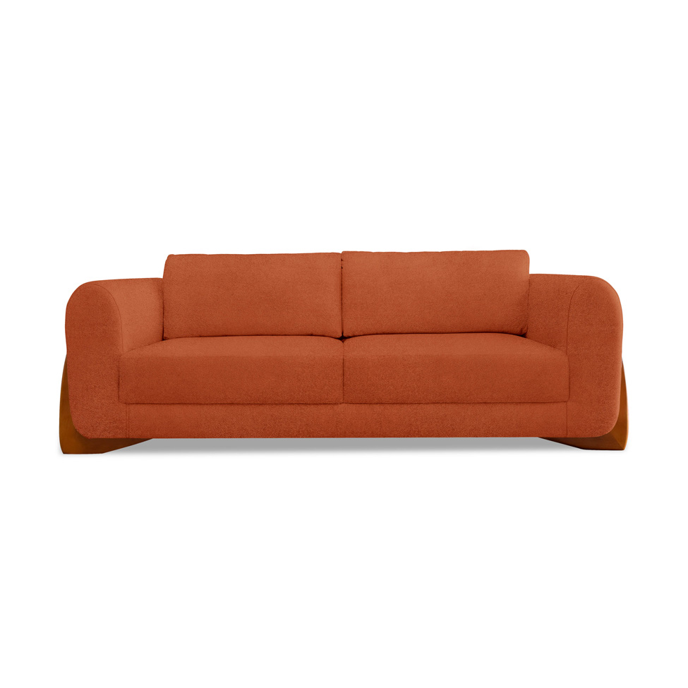 Sofá 4 Lugares Yves Bouclé Terracota 250 cm