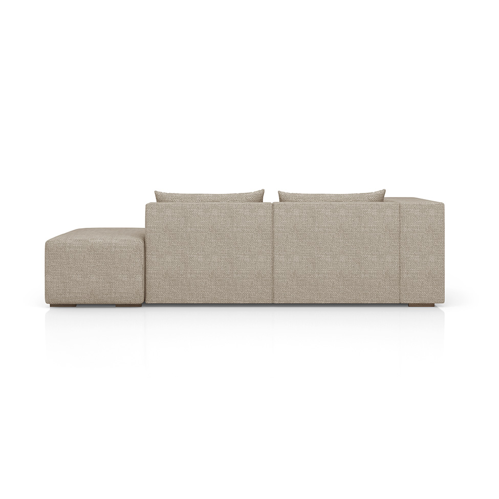 Sofá 4 Lugares com Puff Riade Itacaré Bege 343 cm