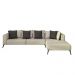 Sofá 5 Lugares Doha com Chaise Direito Poliéster Creme