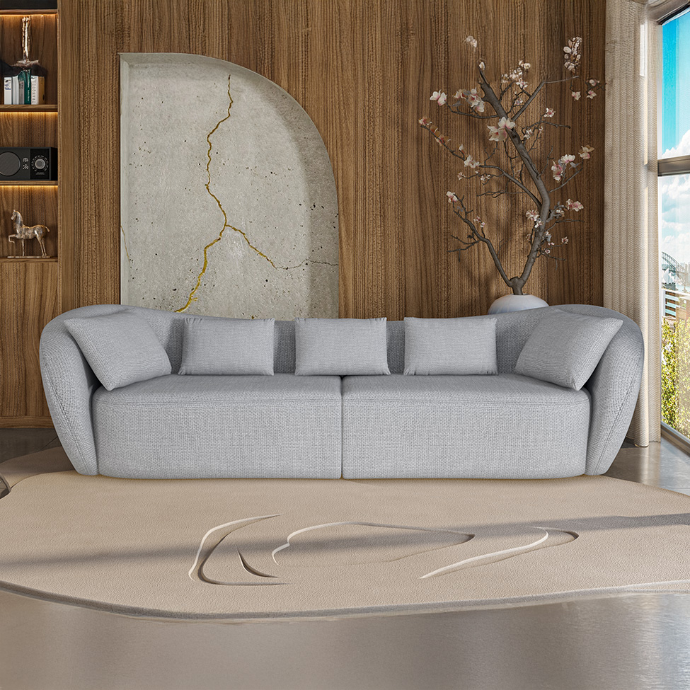 Sofá 5 Lugares Dubai Itacaré Cinza 292 cm