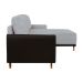 Sofá 5 Lugares Geribá com Chaise Direito Linho Cinza Claro e Preto
