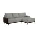 Sofá 5 Lugares Geribá com Chaise Direito Linho Cinza e Preto