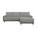 Sofá 5 Lugares Geribá com Chaise Direito Linho Cinza e Preto