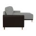 Sofá 5 Lugares Geribá com Chaise Direito Linho Cinza e Preto