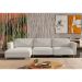 Sofá 5 Lugares Munique com Chaise Esquerdo Poliéster Creme