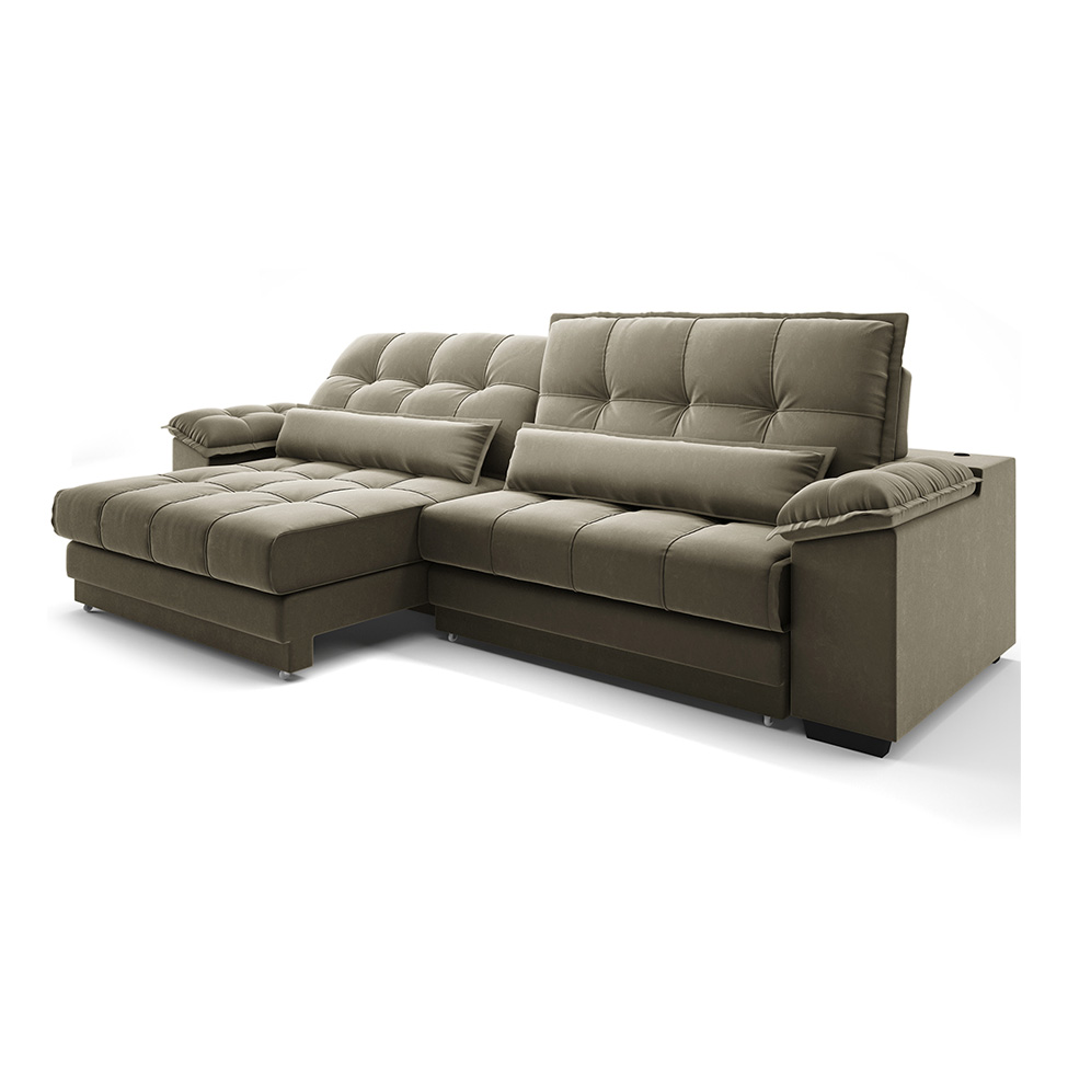 Sofá 5 Lugares Retrátil e Reclinável Majestic Veludo Fendi