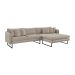 Sofá 5 Lugares Ricco com Chaise Direita Linho Cinza