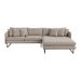 Sofá 5 Lugares Ricco com Chaise Direita Linho Cinza
