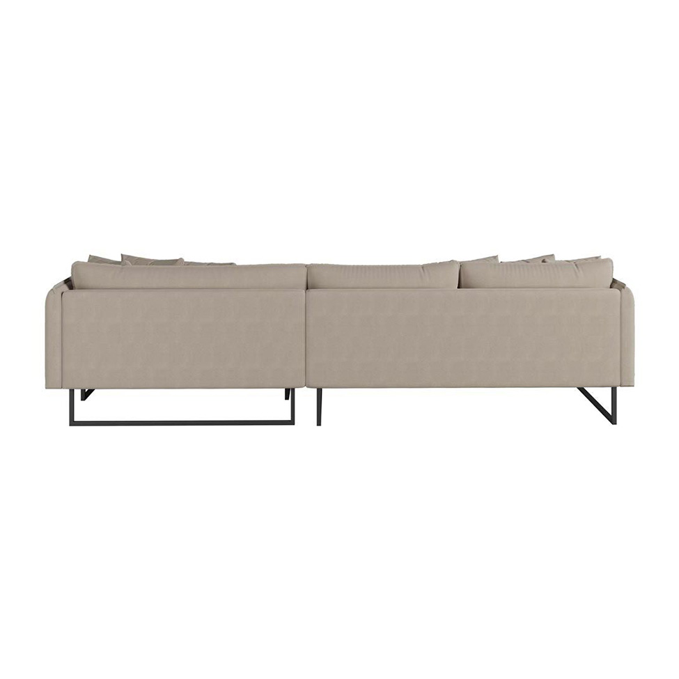 Sofá 5 Lugares Ricco com Chaise Direita Linho Cinza