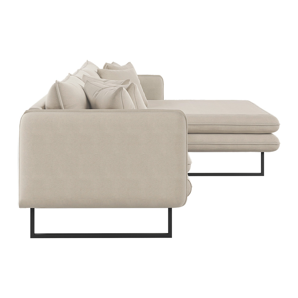 Sofá 5 Lugares Ricco com Chaise Direita Linho Cru