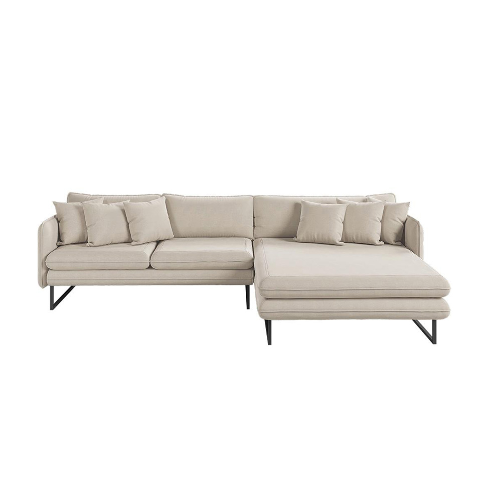 Sofá 5 Lugares Ricco com Chaise Direita Linho Cru
