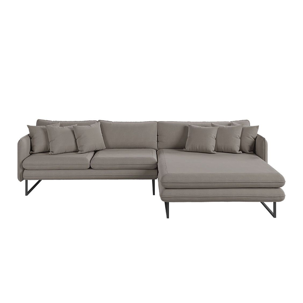 Sofá 5 Lugares Ricco com Chaise Direita Linho Fendi