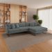 Sofá 5 Lugares Ricco com Chaise Direita Linho Grafite