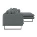 Sofá 5 Lugares Ricco com Chaise Direita Linho Grafite