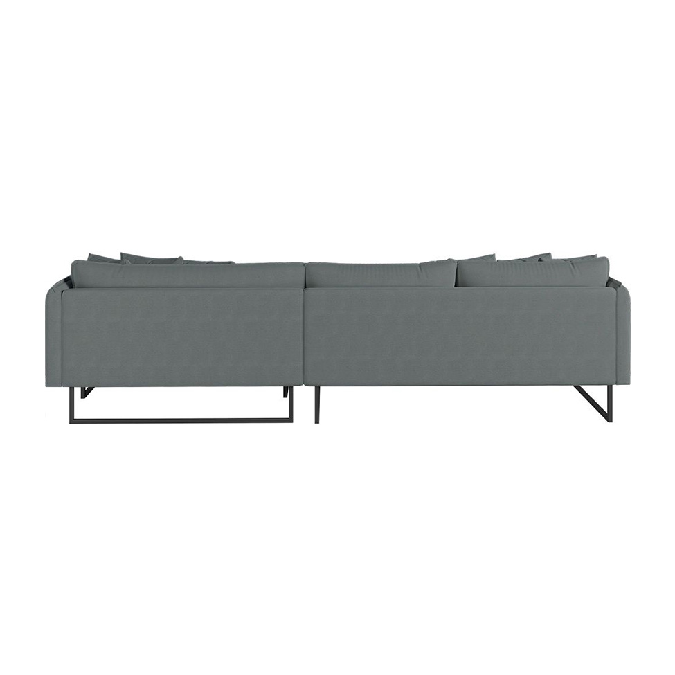 Sofá 5 Lugares Ricco com Chaise Direita Linho Grafite
