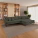 Sofá 5 Lugares Ricco com Chaise Direita Linho Verde