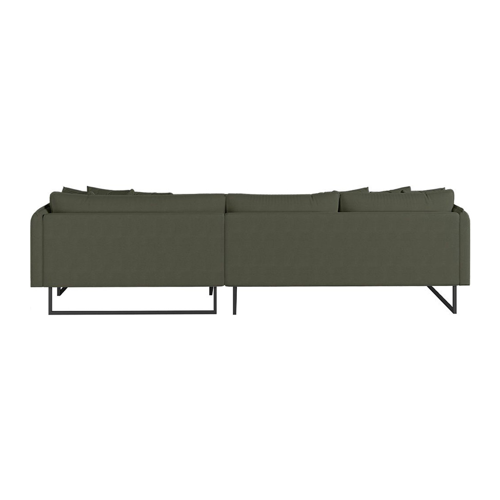 Sofá 5 Lugares Ricco com Chaise Direita Linho Verde