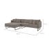 Sofá 5 Lugares Ricco com Chaise Esquerda Linho Fendi